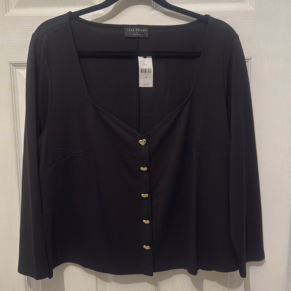 Lane Bryant Heart Button Top